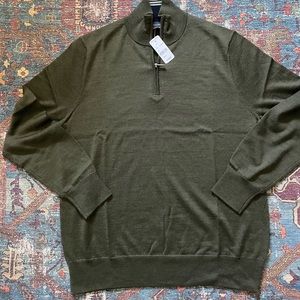 Brooks Brothers quarter zip wool sweater NWT